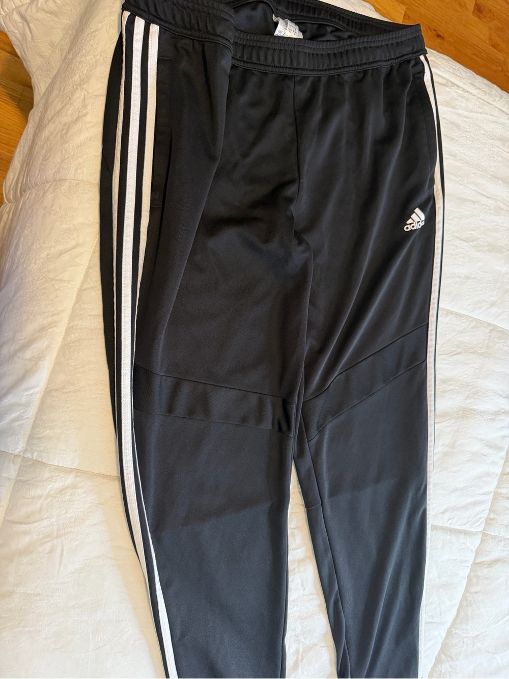 adidas Black Kids Joggers with White Side Stripes
